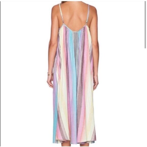 Mara Hoffman rainbow striped long sundress with pockets size medium - Picture 3 of 13